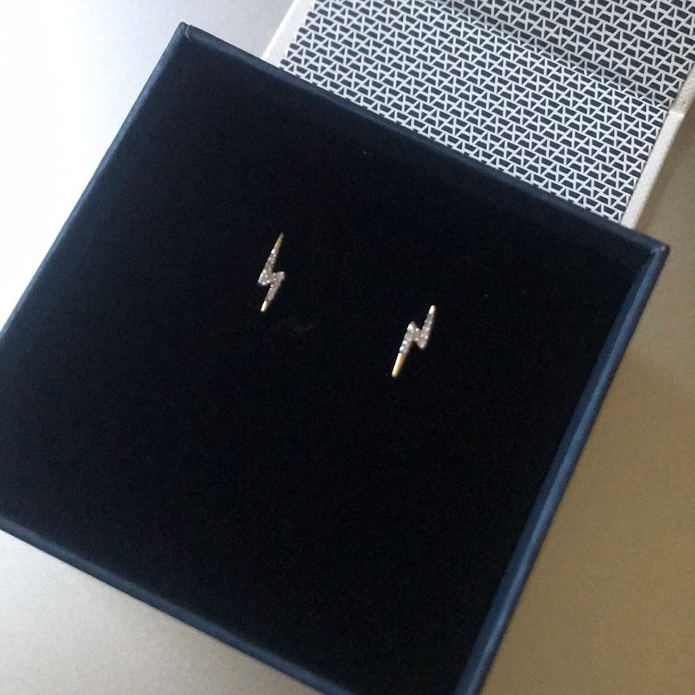 Gold Lightning bolt post